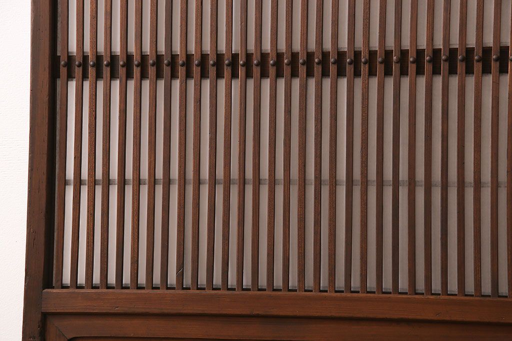 和製アンティーク　大正昭和初期　ヒノキ材　裏障子付き　上品な和のパーテーション(衝立て)
