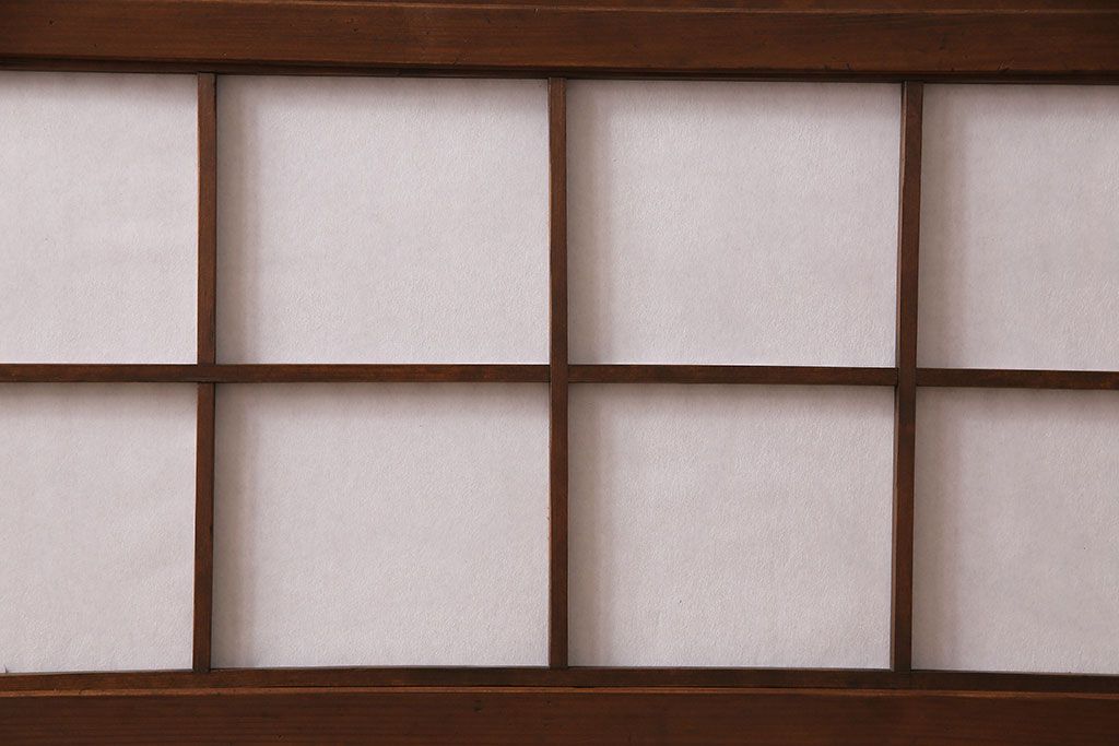 和製アンティーク　大正昭和初期　ヒノキ材　裏障子付き　上品な和のパーテーション(衝立て)