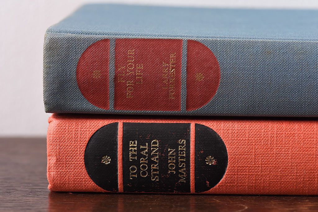 アンティーク雑貨　イギリスアンティーク　飾るだけで様になる本(洋書、古書、英字本)2冊セット