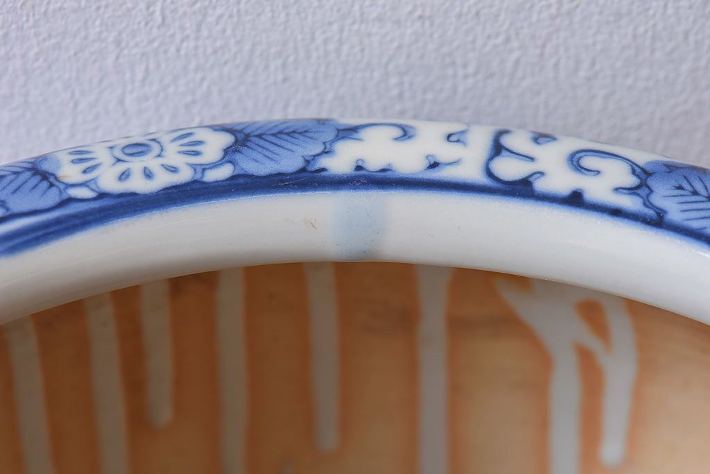 アンティーク雑貨　山水図　日本らしい雰囲気を高める瀬戸火鉢(鉢カバー)
