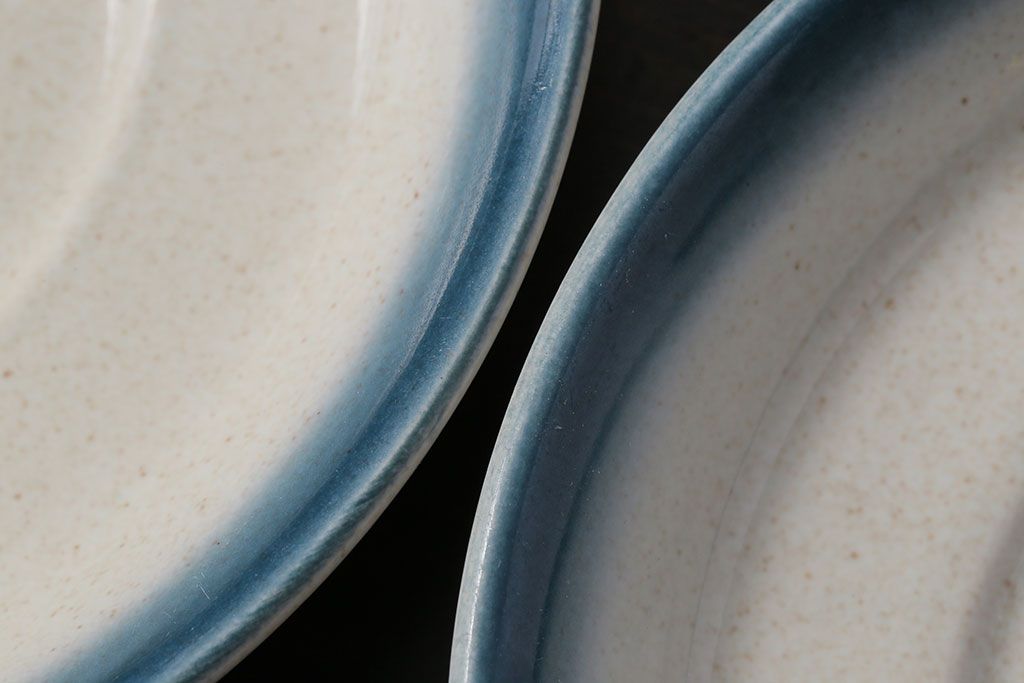 アンティーク雑貨　イギリスビンテージ　WEDGWOOD(ウェッジウッド)　BLUE PACIFIC(ブルーパシフィック)　カップ&ソーサー(洋食器、コーヒーカップ)2客セット