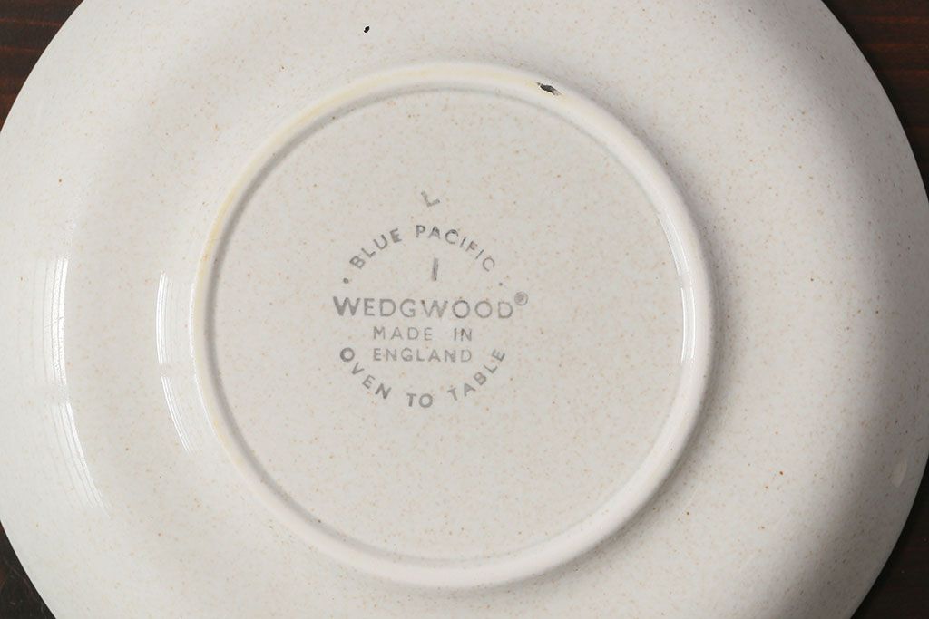 アンティーク雑貨　イギリスビンテージ　WEDGWOOD(ウェッジウッド)　BLUE PACIFIC(ブルーパシフィック)　カップ&ソーサー(洋食器、コーヒーカップ)2客セット