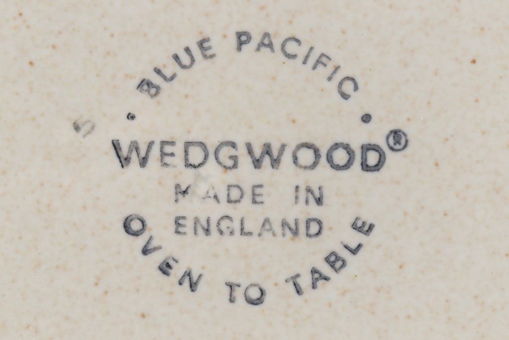 アンティーク雑貨　イギリスビンテージ　WEDGWOOD(ウェッジウッド)　BLUE PACIFIC(ブルーパシフィック)　カップ&ソーサー(洋食器、コーヒーカップ)1客セット