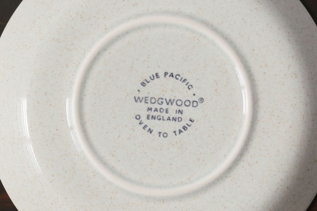 アンティーク雑貨　イギリスビンテージ　WEDGWOOD(ウェッジウッド)　BLUE PACIFIC(ブルーパシフィック)　カップ&ソーサー(洋食器、コーヒーカップ)1客セット