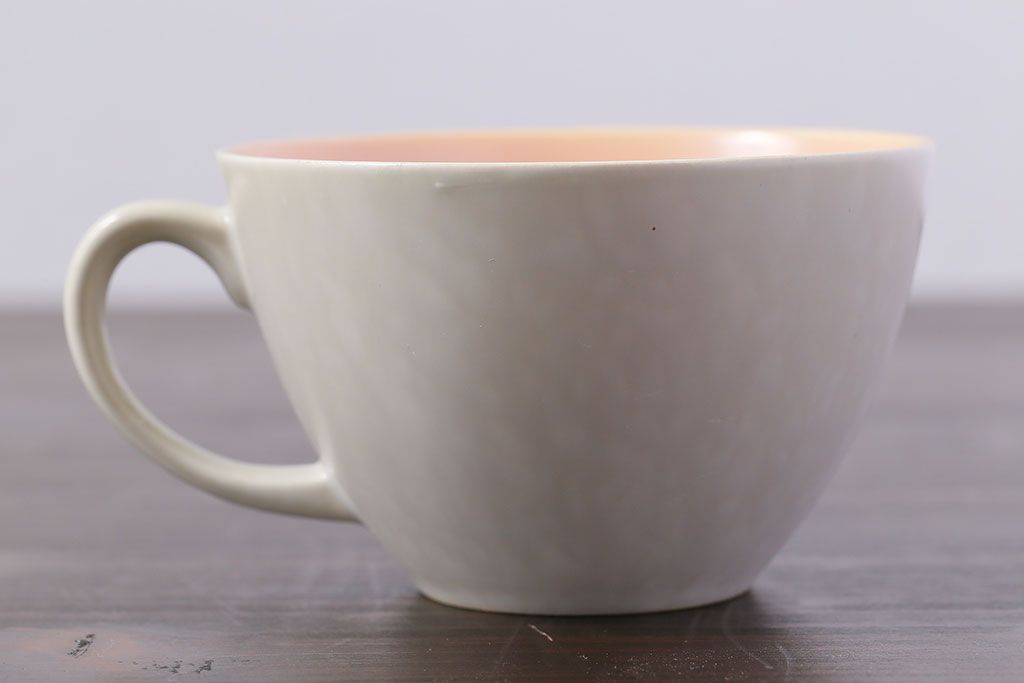 イギリスビンテージ Poole Pottery(プール・ポタリー) Twintone(ツイントーン) Peach Bloom×Seagull  カップソーサー | ラフジュ工房