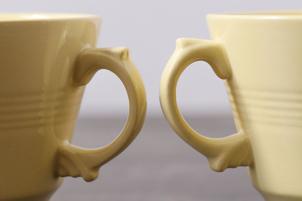 アンティーク雑貨　イギリスビンテージ　Woods ware(ウッズウエア)　Jasmine(ジャスミン)　レトロなトリオ2客セット