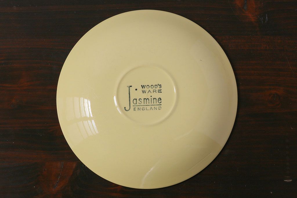 イギリスビンテージ　Woods ware(ウッズウエア)　Jasmine(ジャスミン)　レトロなカップ&ソーサー2客セット
