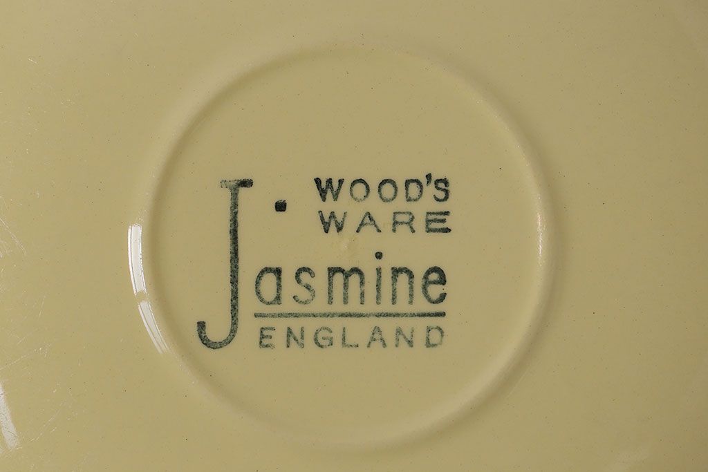 イギリスビンテージ　Woods ware(ウッズウエア)　Jasmine(ジャスミン)　レトロなカップ&ソーサー2客セット