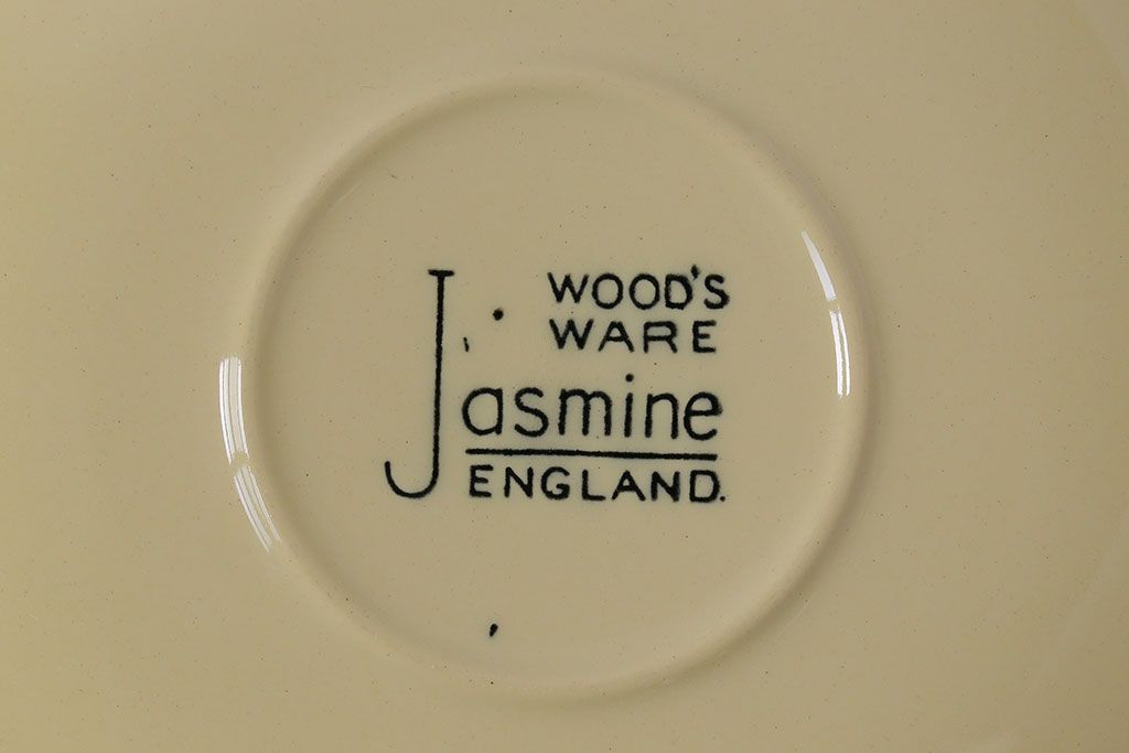 イギリスビンテージ　Woods ware(ウッズウエア)　Jasmine(ジャスミン)　レトロなカップ&ソーサー2客セット