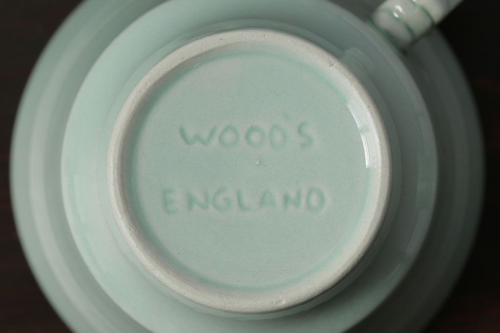 イギリスビンテージ　Woods ware(ウッズウエア)　Beryl(ベロル)　レトロなトリオ2客セット