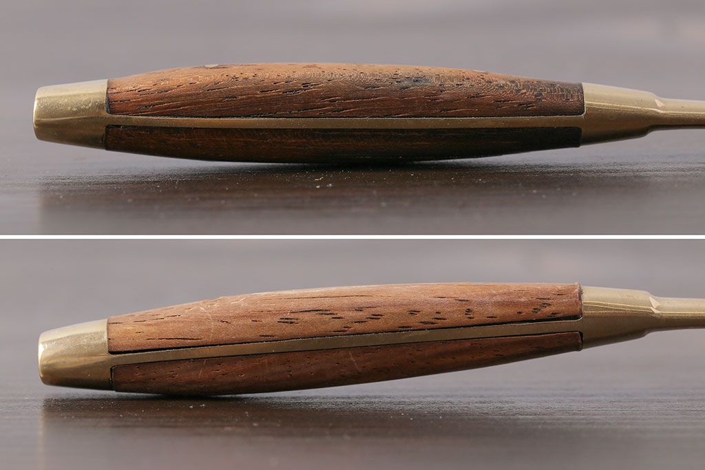 イギリスビンテージ　味のある木製持ち手のフォーク(カトラリー)2本セット