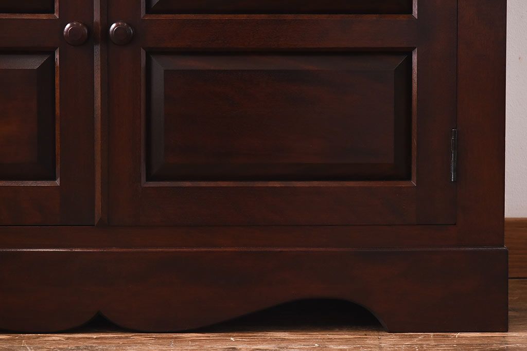 中古　美品　松本民芸家具　シックなA型食器棚(収納棚、戸棚)(定価47万円)(1)