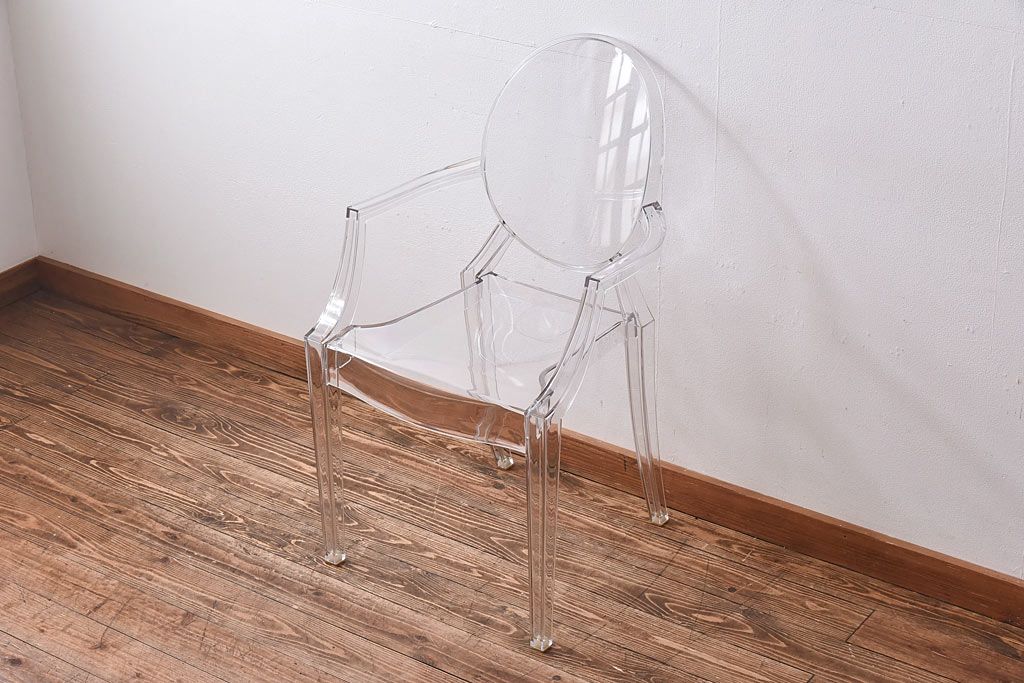 中古　Kartell(カルテル)　Louis Ghost(ルイ・ゴースト)　アームチェア(椅子)(定価約4万6千円)