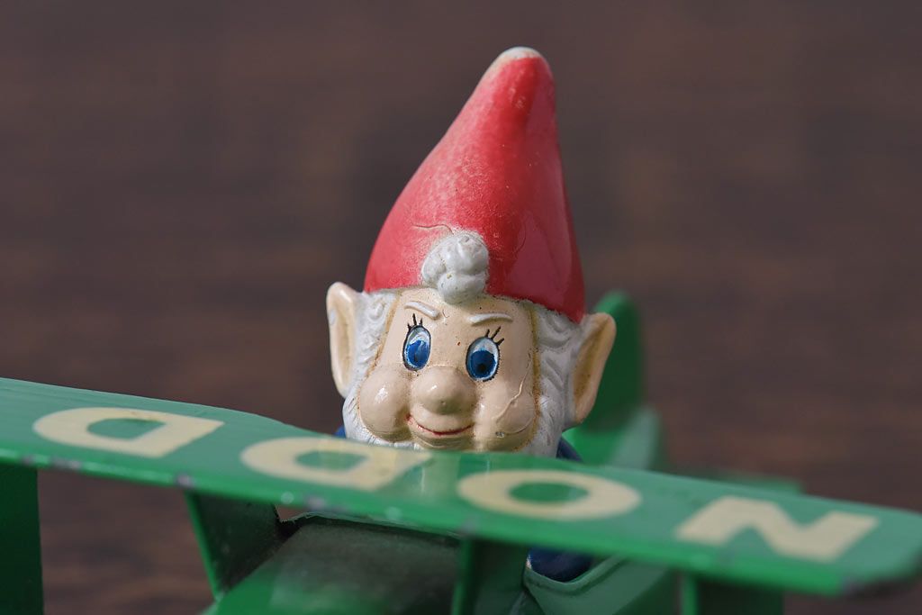 アンティーク雑貨　ビンテージ ERTL(アーテル)社　NODDY(ノディ)　Die cast Aeroplane Big Ears　ブリキのおもちゃ