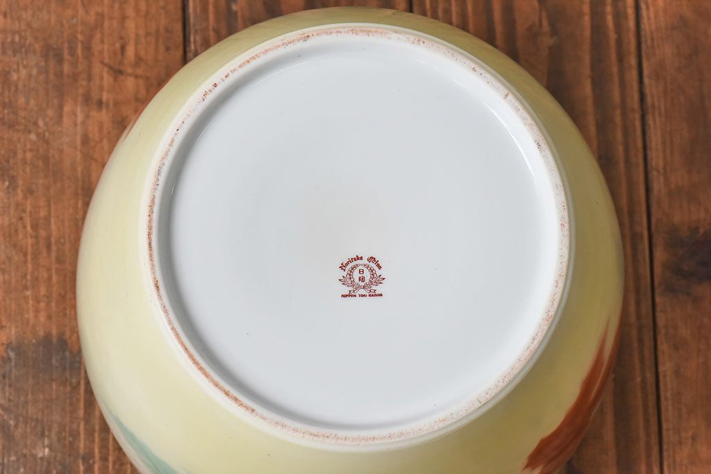 アンティーク雑貨　ノリタケ・則武(日陶)　楓の図　シンプルなデザインの火鉢(手あぶり、鉢カバー)