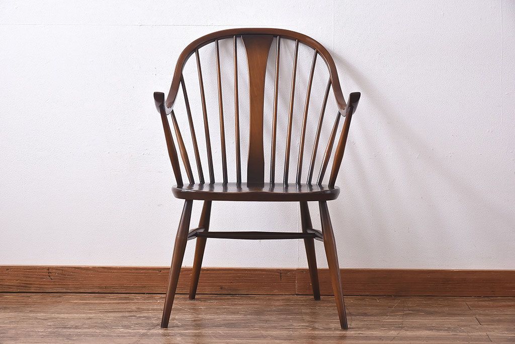 ヴィンテージ家具　【T様ご決済分】ERCOL(アーコール)　イギリスビンテージ　スモーカーズチェア(カウホーンチェア、ダイニングチェア)