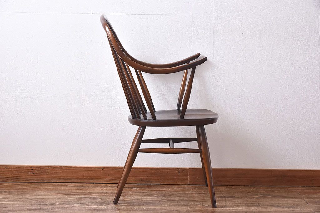 ヴィンテージ家具　【T様ご決済分】ERCOL(アーコール)　イギリスビンテージ　スモーカーズチェア(カウホーンチェア、ダイニングチェア)