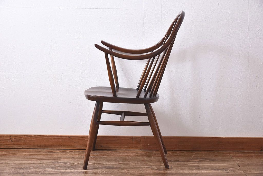 ヴィンテージ家具　【T様ご決済分】ERCOL(アーコール)　イギリスビンテージ　スモーカーズチェア(カウホーンチェア、ダイニングチェア)