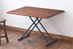アンティーク家具　和製アンティーク　組み立て式　引き出しのデザインが魅力的な裁ち板(テーブル、作業台)
