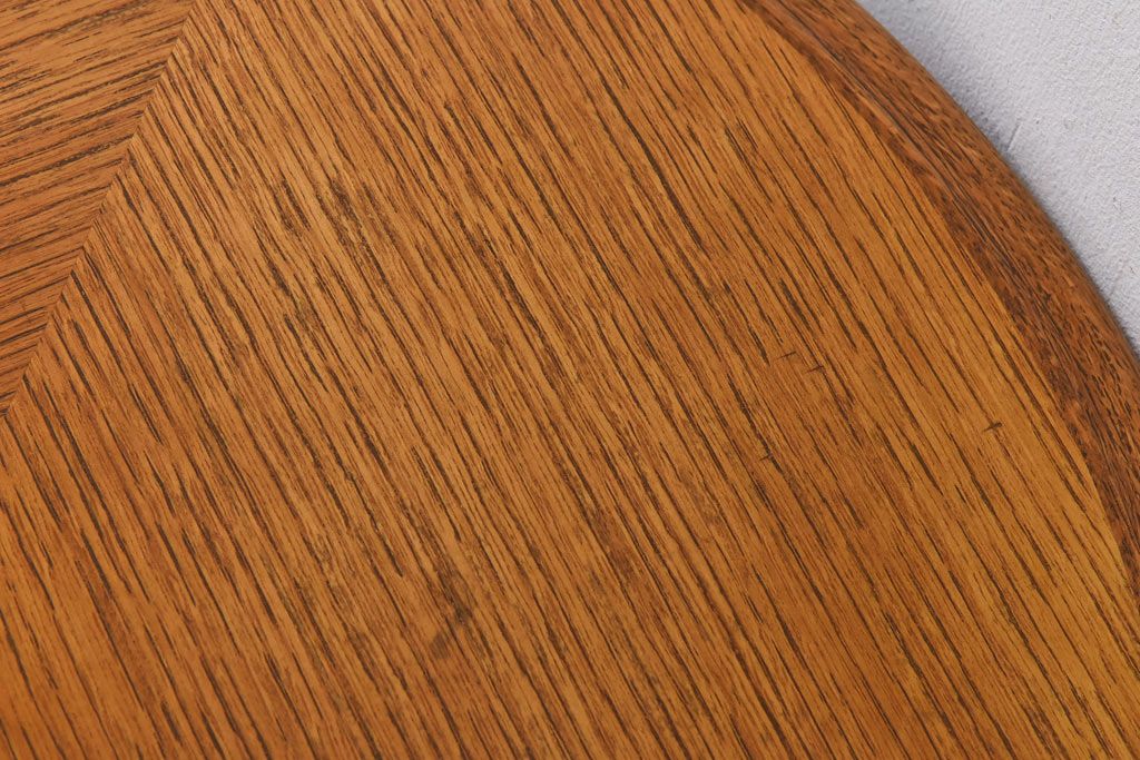 アンティーク雑貨　中古　天童木工　シンプルなラウンド型サイドテーブル(センターテーブル、コーヒーテーブル、花台)(1)