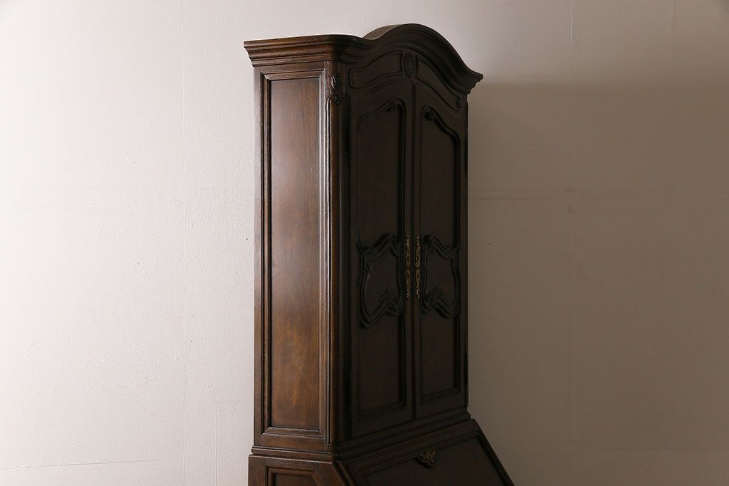 中古　DREXEL HERITAGE(ドレクセルヘリテイジ)　Old World(オールドワールド)　セクレタリー(ライティングビューロー、ワークデスク、在宅ワーク、在宅用、収納棚)(定価約226万円)(R-029290)