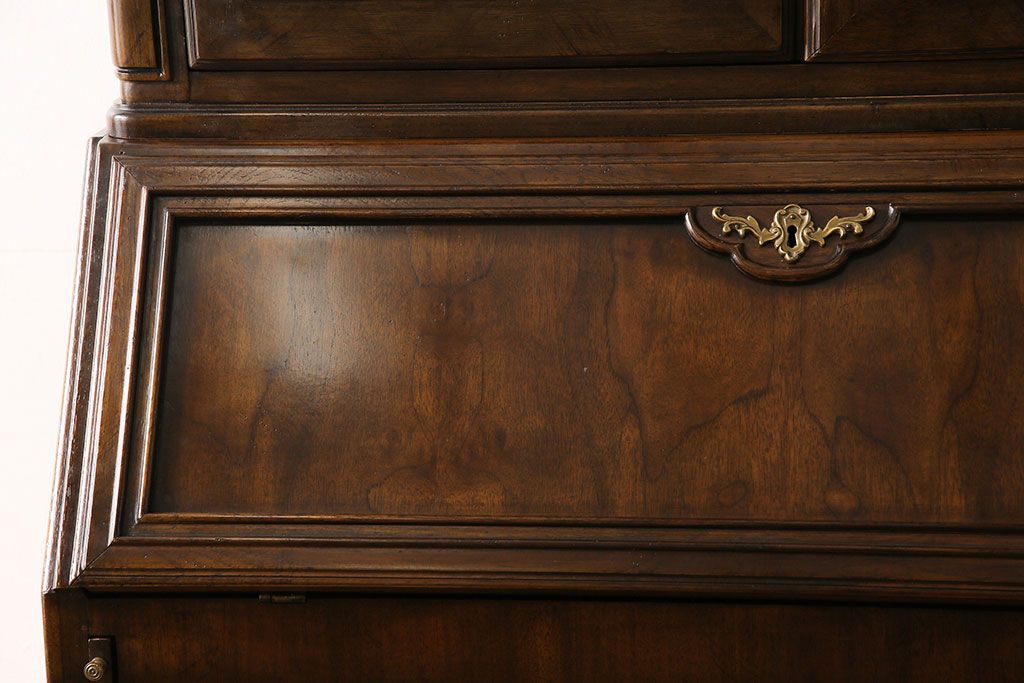 中古　DREXEL HERITAGE(ドレクセルヘリテイジ)　Old World(オールドワールド)　セクレタリー(ライティングビューロー、ワークデスク、在宅ワーク、在宅用、収納棚)(定価約226万円)(R-029290)