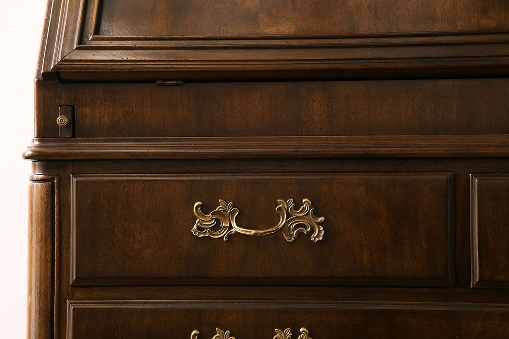 中古　DREXEL HERITAGE(ドレクセルヘリテイジ)　Old World(オールドワールド)　セクレタリー(ライティングビューロー、ワークデスク、在宅ワーク、在宅用、収納棚)(定価約226万円)(R-029290)