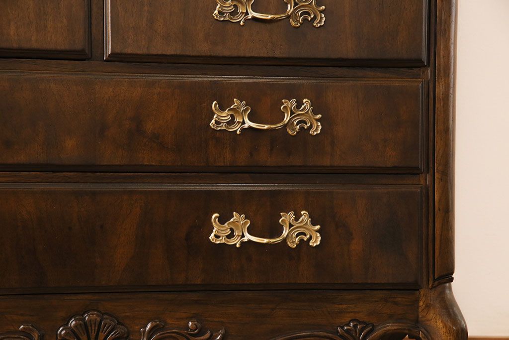 中古　DREXEL HERITAGE(ドレクセルヘリテイジ)　Old World(オールドワールド)　セクレタリー(ライティングビューロー、ワークデスク、在宅ワーク、在宅用、収納棚)(定価約226万円)(R-029290)