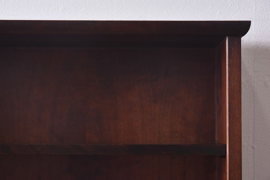 中古　北海道民芸家具　収納に便利な本棚のついたライティングビューロー(ビューローブックケース、簿記机)(1)