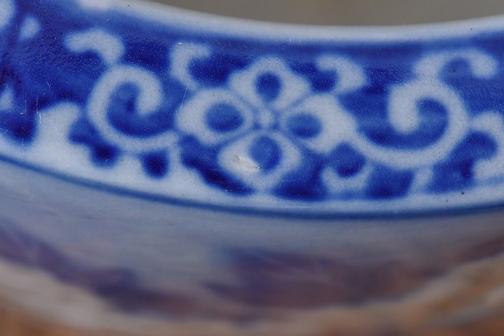 アンティーク雑貨　【I様ご成約分】和製アンティーク　牡丹の図　シックな雰囲気漂う瀬戸火鉢(鉢カバー)