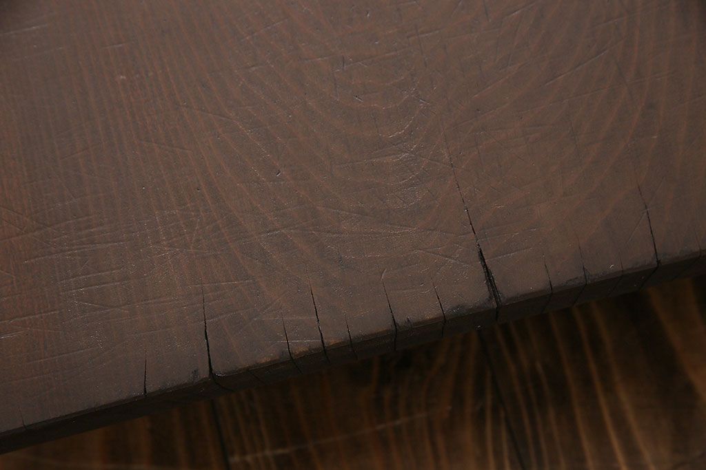 アンティーク家具　古民具・骨董　サワラ材　シンプルな一枚板の裁ち板(作業台・テーブル・ローボード)