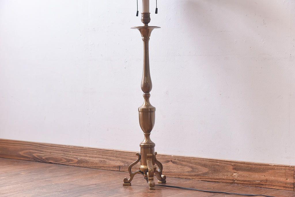 CHAPMAN社　CANDLE STICK WITH TRI-LEG BASE　真鍮製スタンドライト(フロアスタンド、照明)(定価約12万円)