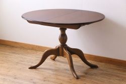 ヴィンテージ家具　イギリスビンテージ　ERCOL(アーコール)　ニレ材　オーバル型エクステンションテーブル(ダイニングテーブル、ラウンドテーブル)