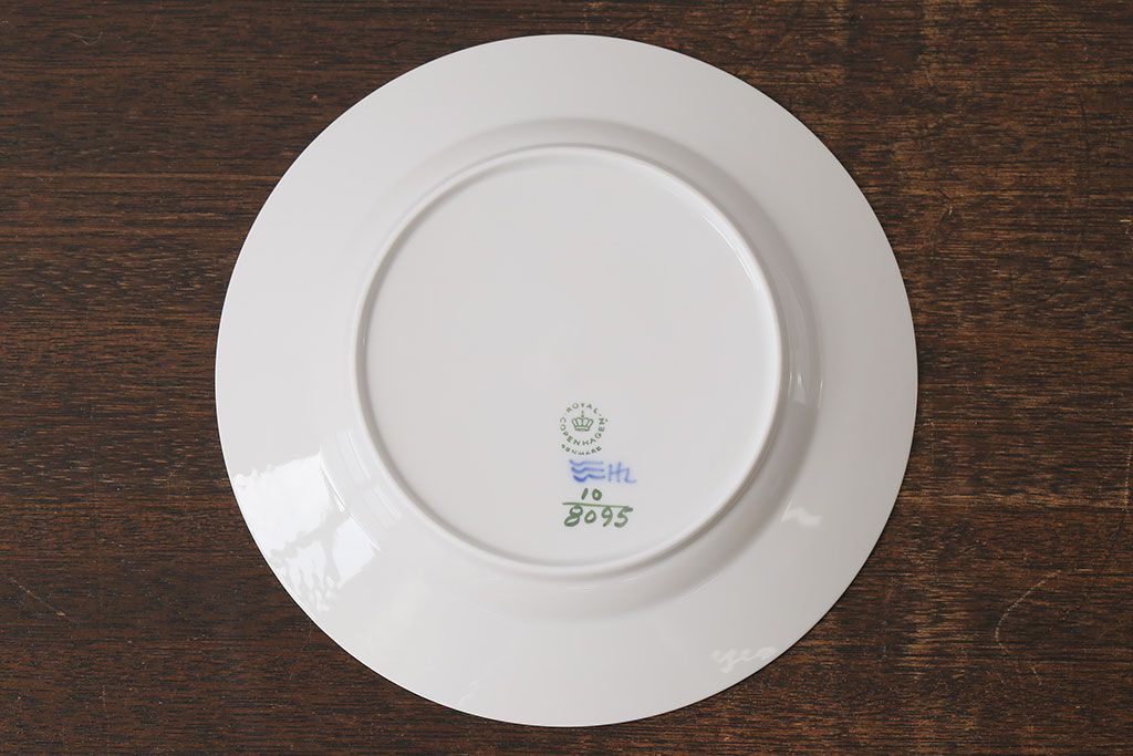 中古　ROYAL COPENHAGEN(ロイヤルコペンハーゲン)　ブルーフラワー　プレイン　20.5cmプレート(洋食器)2枚セット(1)