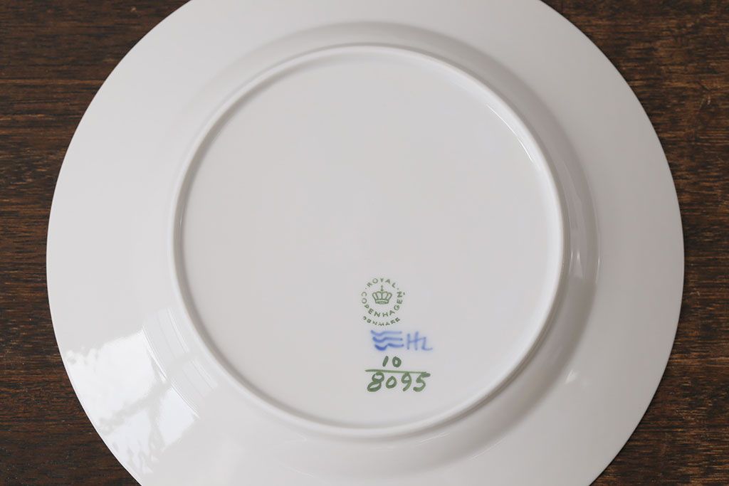 中古　ROYAL COPENHAGEN(ロイヤルコペンハーゲン)　ブルーフラワー　プレイン　20.5cmプレート(洋食器)2枚セット(1)