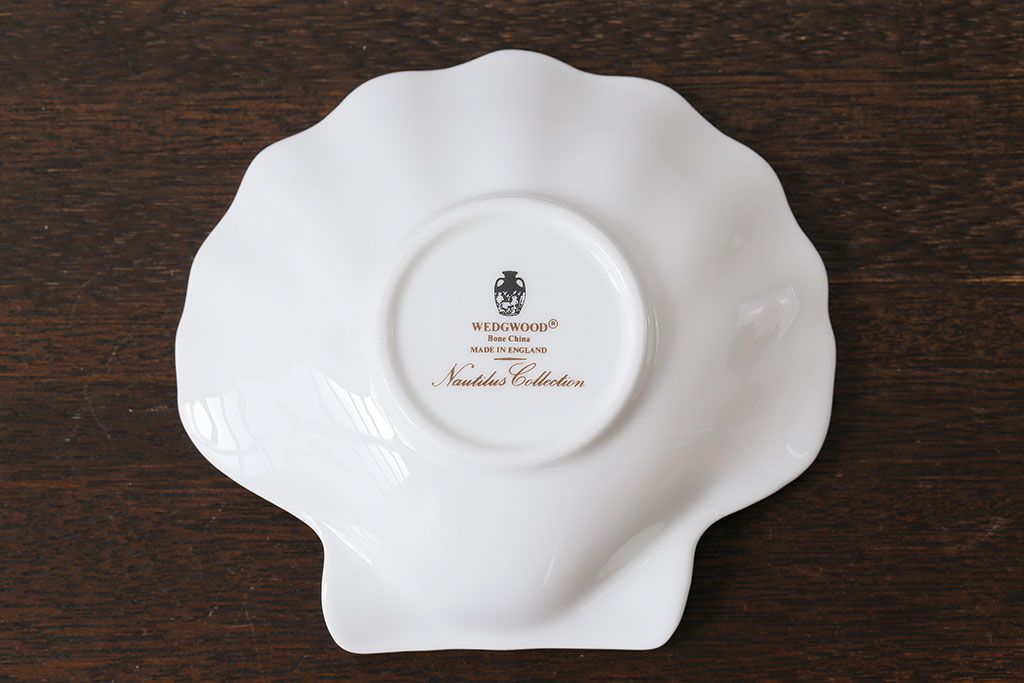 中古　イギリス Wedgwood(ウェッジウッド)　NAUTILUS(ノーチラス)　シェルプレート2枚セット(洋食器)(1)