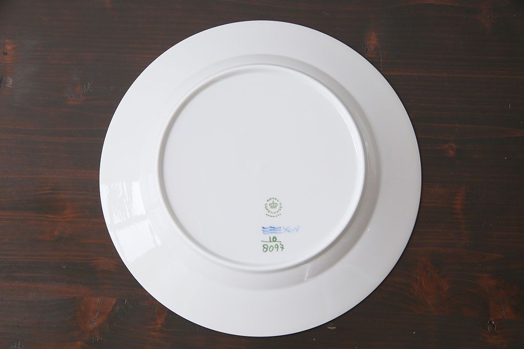 中古　ROYAL COPENHAGEN(ロイヤルコペンハーゲン)　ブルーフラワー　プレイン　25.5cmプレート2枚セット(大皿)(1)