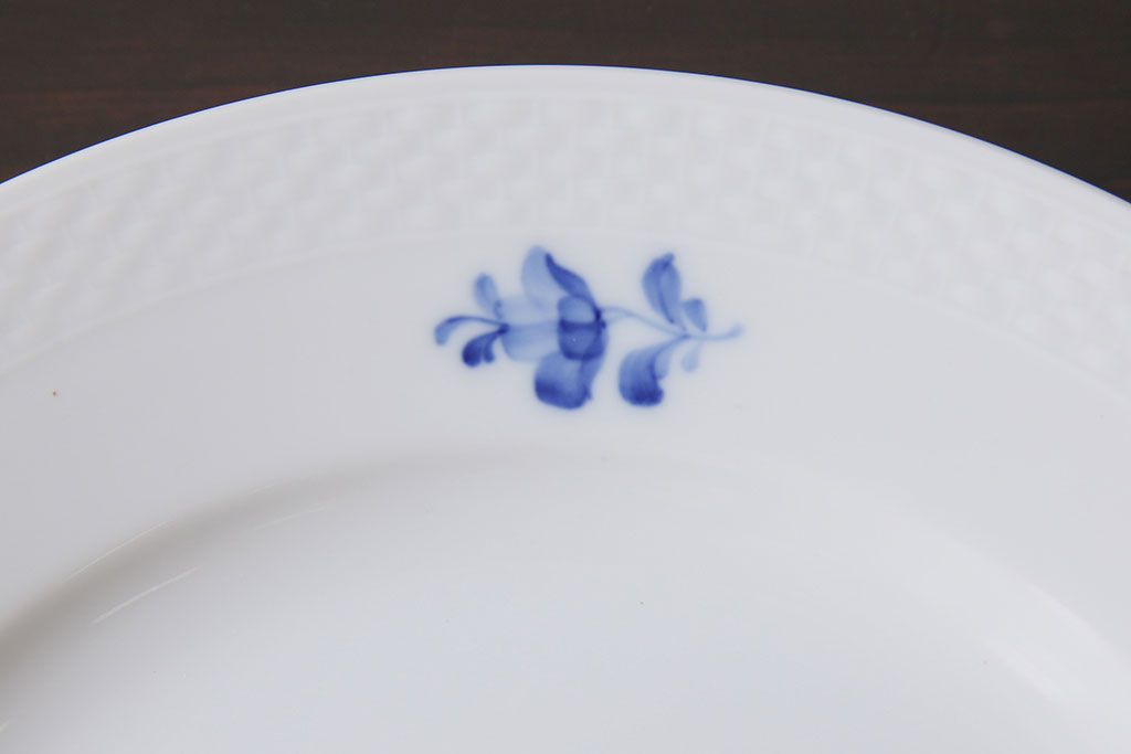 中古　ROYAL COPENHAGEN(ロイヤルコペンハーゲン)　ブルーフラワー　プレイン　25.5cmプレート2枚セット(大皿)(2)