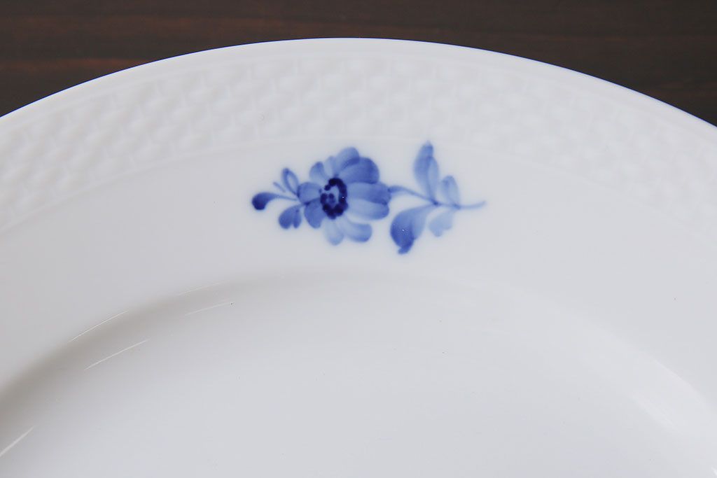 中古　ROYAL COPENHAGEN(ロイヤルコペンハーゲン)　ブルーフラワー　プレイン　25.5cmプレート2枚セット(大皿)(2)