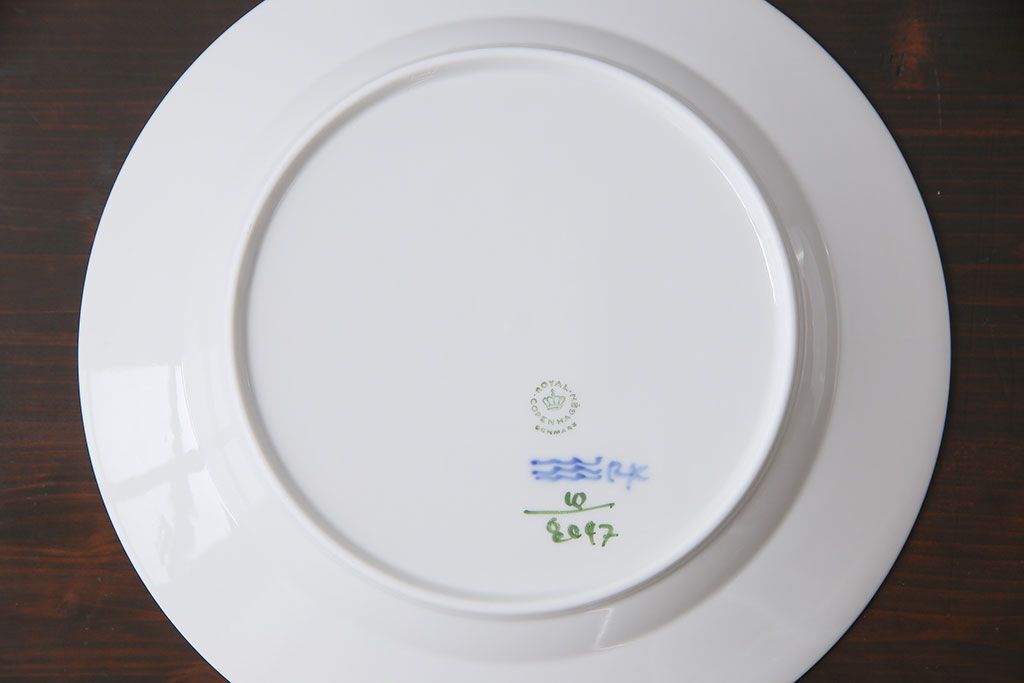 中古　ROYAL COPENHAGEN(ロイヤルコペンハーゲン)　ブルーフラワー　プレイン　25.5cmプレート2枚セット(大皿)(2)