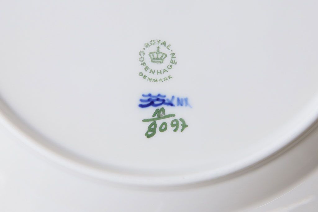中古　ROYAL COPENHAGEN(ロイヤルコペンハーゲン)　ブルーフラワー　プレイン　25.5cmプレート2枚セット(大皿)(2)