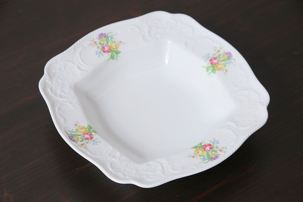 Rosenthal(ローゼンタール)　クラシックローズシリーズ　スクエアディッシュ(プレート、ボウル)