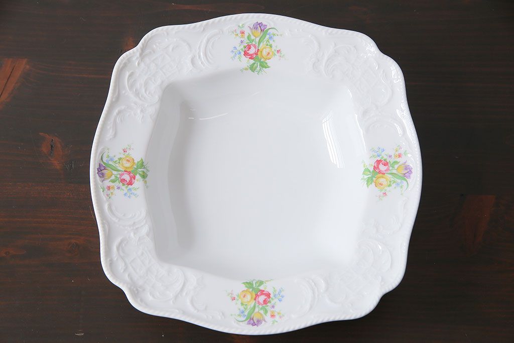 Rosenthal(ローゼンタール)　クラシックローズシリーズ　スクエアディッシュ(プレート、ボウル)