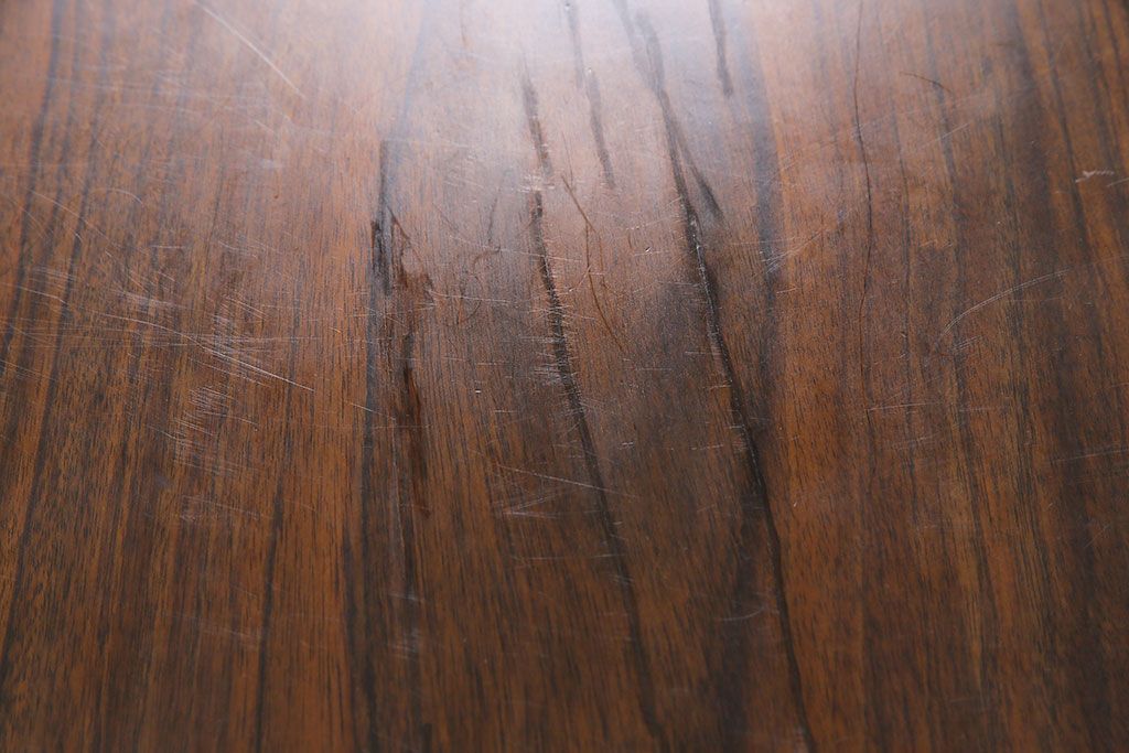 中古 国産品 天板一枚板! モンキーポッド材 金褐色と木目が目を
