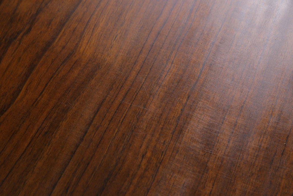 中古　国産品　天板一枚板!　モンキーポッド材　金褐色と木目が目を引くダイニングテーブル(作業台)