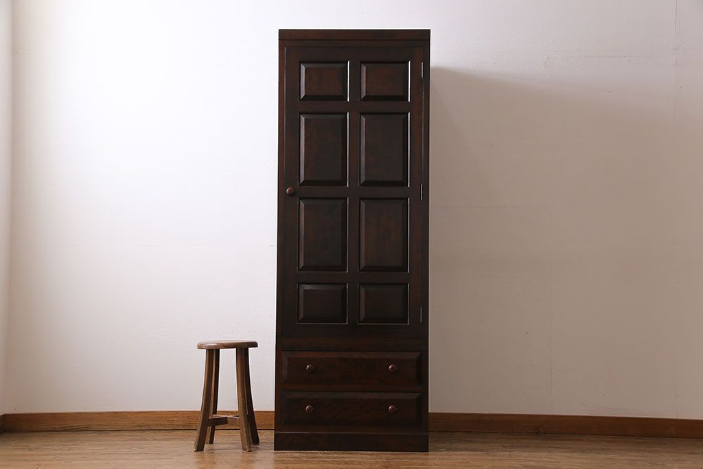 中古　松本民芸家具　DII-12型　洋服箪笥(ワードローブ、収納棚)(定価約36万円)