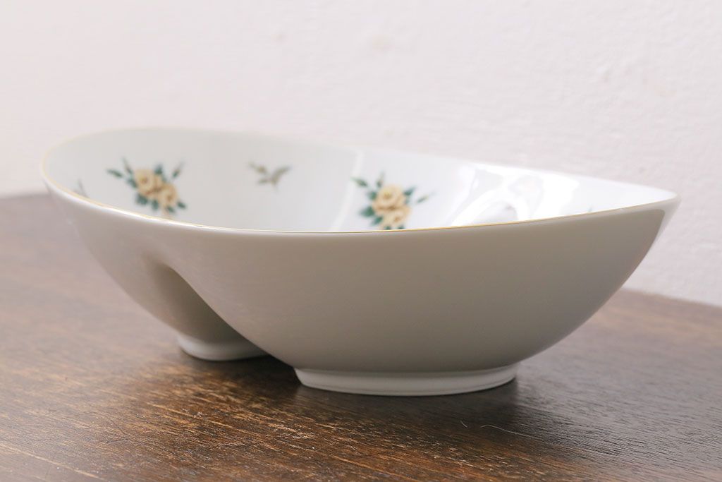 アンティーク雑貨　中古　ノリタケ(Noritake、則武)　上品なオーバルプレート(深皿、長皿)