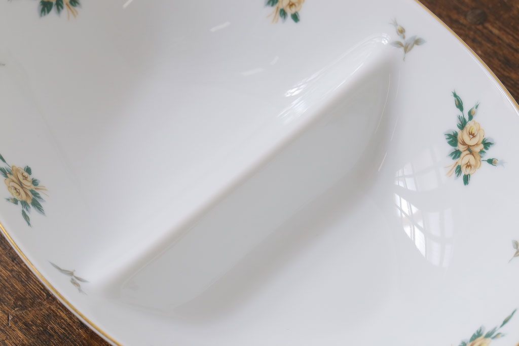 アンティーク雑貨　中古　ノリタケ(Noritake、則武)　上品なオーバルプレート(深皿、長皿)