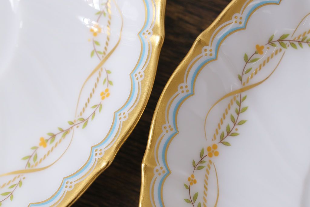 アンティーク雑貨　中古　ノリタケ(Noritake、則武)　ダイヤモンドコレクション印　カップ&ソーサー2客セット(洋食器)