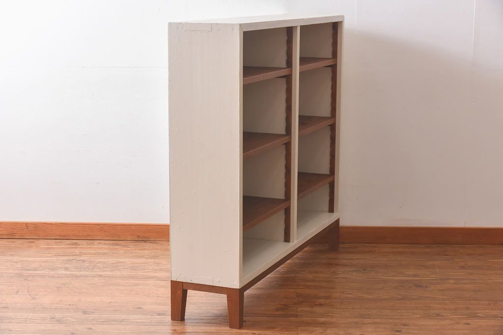 ペイント家具　ナチュラルなお部屋にぴったりな明るい色合いのオープンラック(陳列棚、本棚、ブックシェルフ)